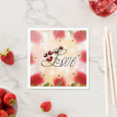 Blume und Liebe der Flaschen Serviette (Beispiel)