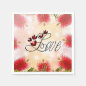Blume und Liebe der Flaschen Serviette (Vorderseite)