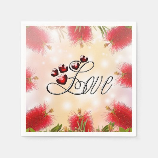 Blume und Liebe der Flaschen Serviette (Vorderseite)