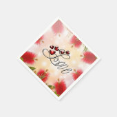 Blume und Liebe der Flaschen Serviette (Ecke)