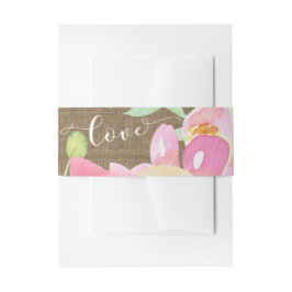 Blume und Liebe von Boho, Aquarell und Burlap Einladungsbanderole