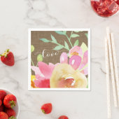 Blume und Liebe von Boho, Aquarell und Burlap Serviette (Beispiel)