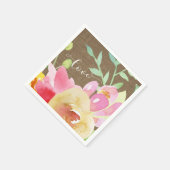 Blume und Liebe von Boho, Aquarell und Burlap Serviette (Ecke)