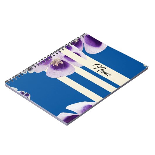 Blume und Linien SpiralNotebook Notizblock (Linke Seite)