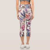 Blume und Meer und Muscheln am Strand Capri Leggings (Rückseite)