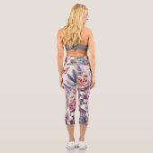 Blume und Meer und Muscheln am Strand Capri Leggings (Rückseite)