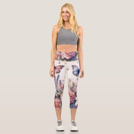 Blume und Meer und Muscheln am Strand Capri Leggings