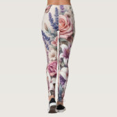 Blume und Meer und Muscheln am Strand Leggings (Rückseite)