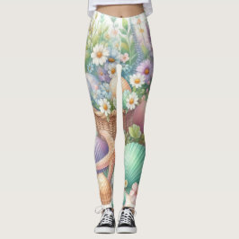 Blume und Meer und Muscheln am Strand Leggings