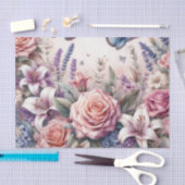 Blume und Meer und Muscheln am Strand Seidenpapier (Handwerk)