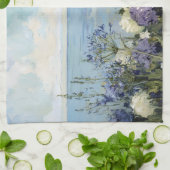 Blume und Meeresmalerei Geschirrtuch (Gefaltet)