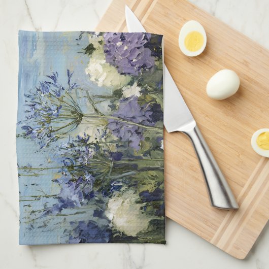 Blume und Meeresmalerei Geschirrtuch (Viertel Falte)