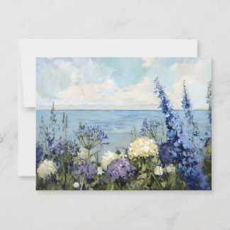 Blume und Meeresmalerei Postkarte