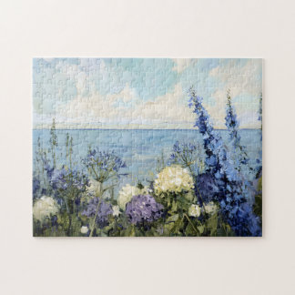 Blume und Meeresmalerei Puzzle