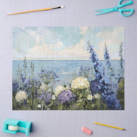 Blume und Meeresmalereien Seidenpapier (Basteln)