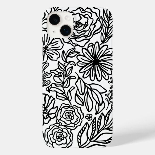 Blume und mehr im Fall Black Case Mate iPhone (Rückseite)