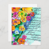 Blume und Mitteilungskarten (Vorne/Hinten)