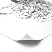 Blume und Mond Fotodruck (Ecke)