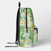 Blume und Monstera-Blätter Personalisiert Bedruckter Rucksack (Links)