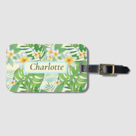 Blume und Monstera-Blätter Personalisiert Gepäckanhänger