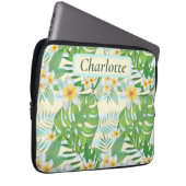 Blume und Monstera-Blätter Personalisiert Laptopschutzhülle (Vorne Rechts)
