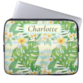 Blume und Monstera-Blätter Personalisiert Laptopschutzhülle (Vorderseite)