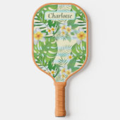 Blume und Monstera-Blätter Personalisiert Pickleball Schläger (Vorderseite)