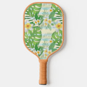 Blume und Monstera-Blätter Personalisiert Pickleball Schläger (Rückseite)