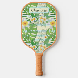 Blume und Monstera-Blätter Personalisiert Pickleball Schläger