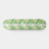 Blume und Monstera-Blätter Personalisiert Skateboard (Horizontal)