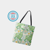 Blume und Monstera-Blätter Personalisiert Tasche