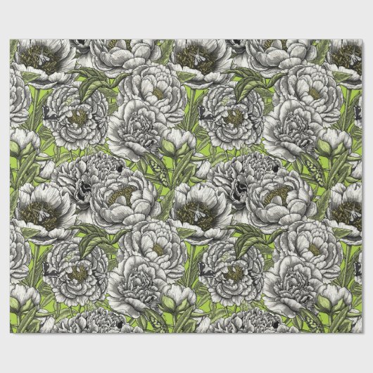 Blume und Motten Geschenkpapier (Flach)