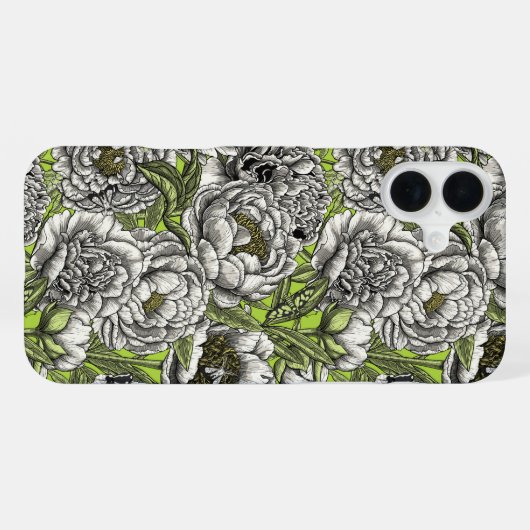 Blume und Motten iPhone Hülle (Rückseite (Horizontal))