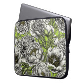 Blume und Motten Laptopschutzhülle (Vorderseite Links)