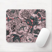 Blume und Motten, rosa Mousepad (Mit Mouse)