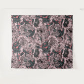 Blume und Motten, rosa Wandteppich (Vorderseite (Horizontal))