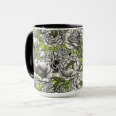 Blume und Motten Tasse (Vorderseite Links)