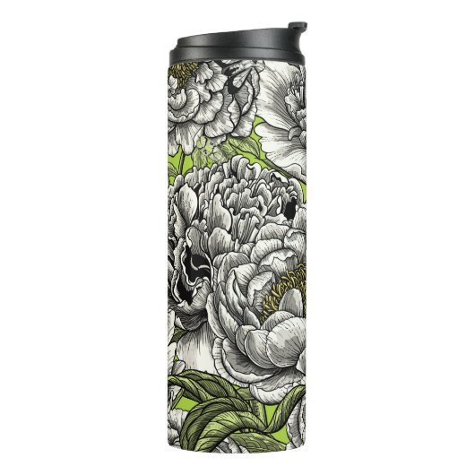 Blume und Motten Thermosbecher (Nach links gedreht)