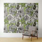 Blume und Motten Wandteppich (Beispiel (Horizontal))