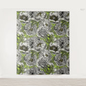 Blume und Motten Wandteppich (Vorderseite)