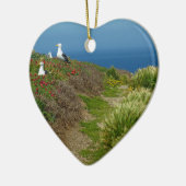 Blume und Möwen auf Anacapa Island Keramik Ornament (Links)