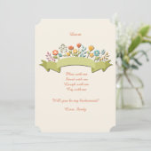 Blume- und Multifunktionsleisten-Erweiterungskarte Einladung (Stehend Vorderseite)