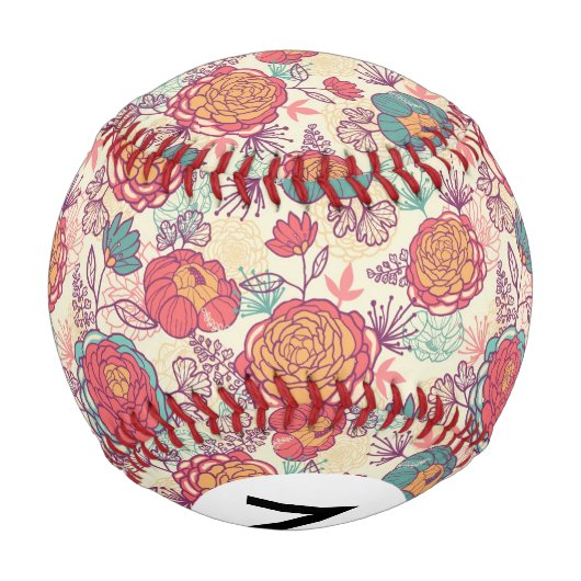 Blume und Muster der Blätter Baseball (Rückseite)