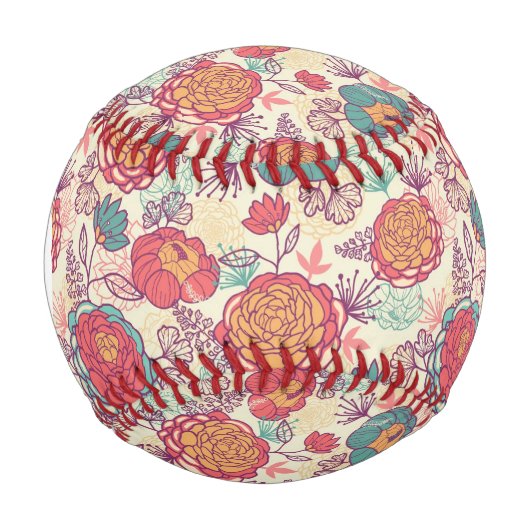 Blume und Muster der Blätter Baseball (Vorderseite)