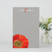 Blume und Name des roten Mohns Briefpapier (Stehend Vorderseite)