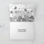 Blume und Name Hannah Birthday Farbing Page Karte (Innenseite)