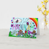 Blume und Name Hannah Birthday Farbing Page Karte (Gelbe Blume)