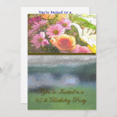 Blume und Nebel 65. Geburtstag Einladung (Vorne/Hinten)