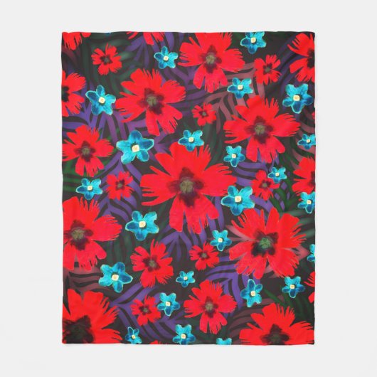 Blume und Nelken Fleecedecke (Vorderseite)