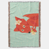 Blume und Niedlicher Fuchs Decke (Vorderseite Vertikal)